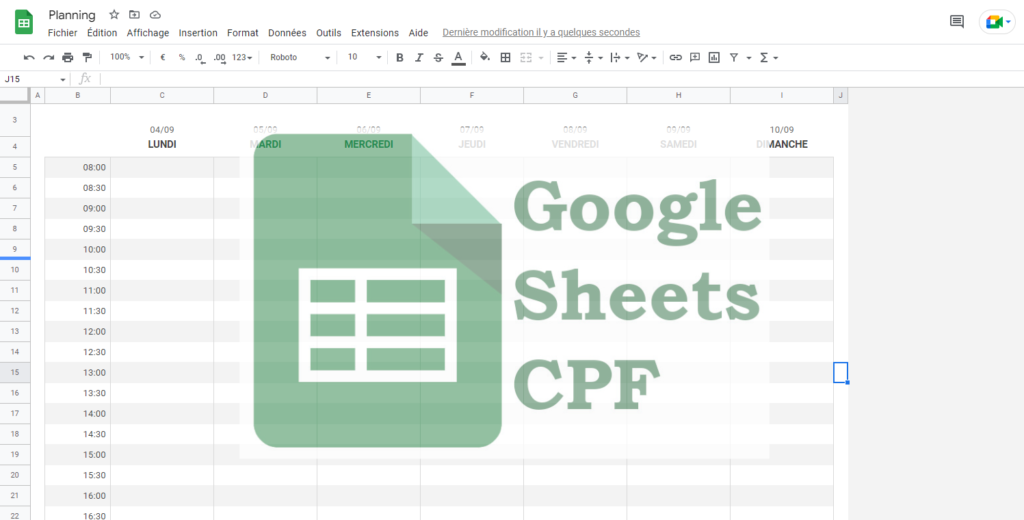 Formation Google Sheets CPF 