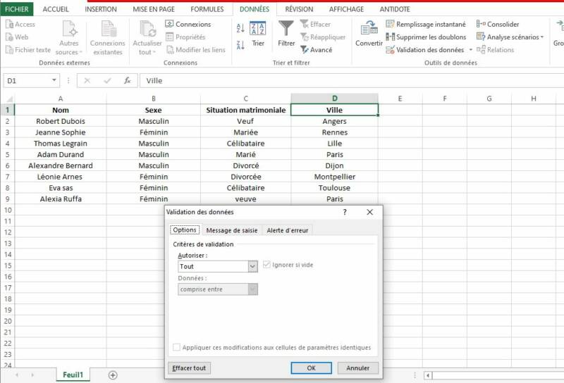 Tutoriel : Comment créer une liste déroulante avec Excel