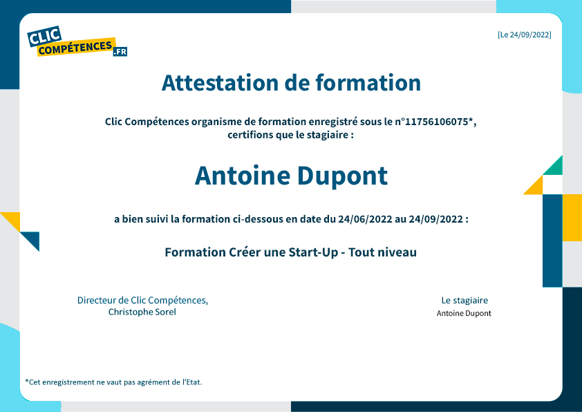 diplome formation creer une startup