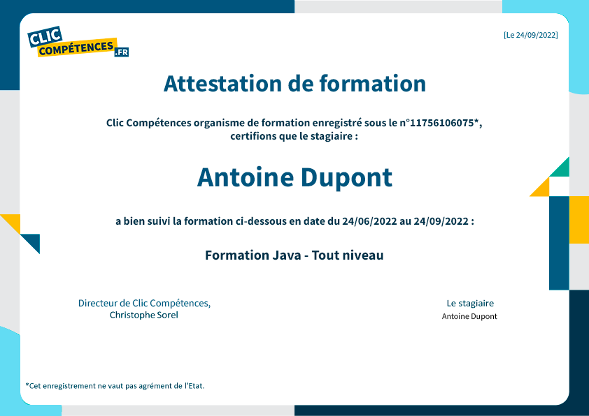 diplome formation java