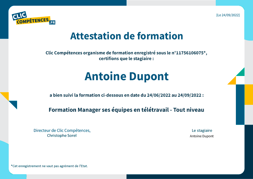 diplome formation manager equipes teletravail