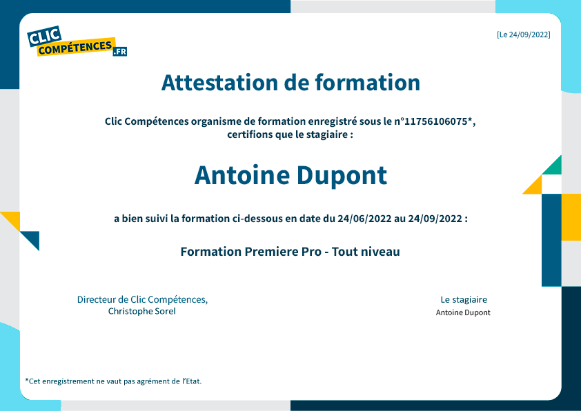 diplome formation premiere pro