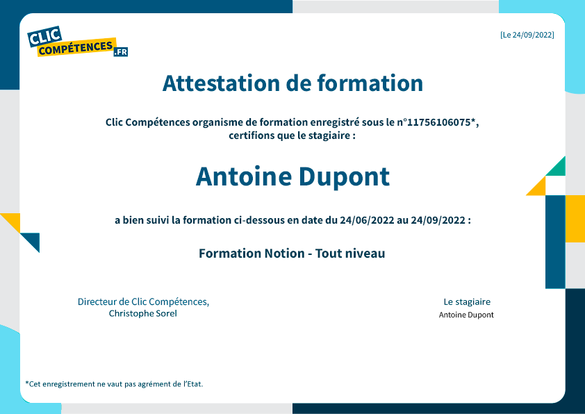 diplome formation notion