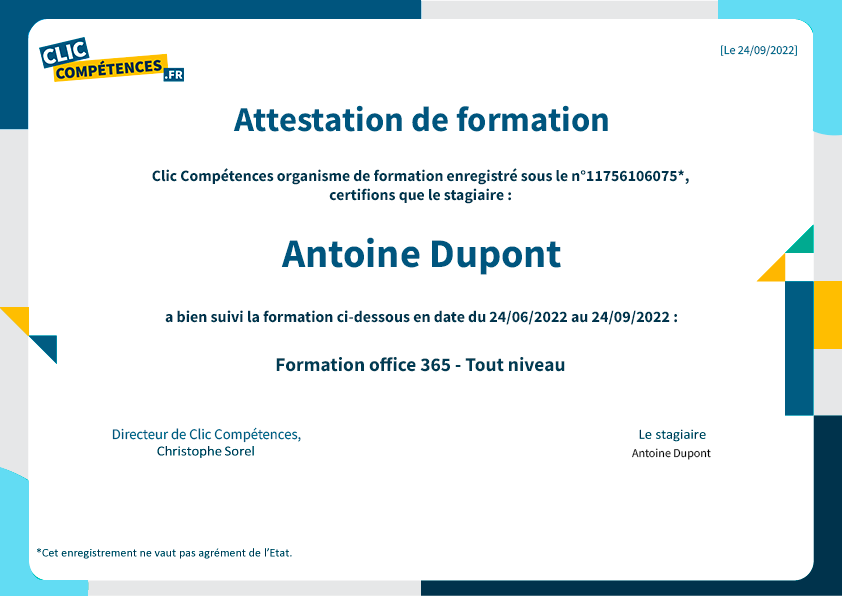 diplome formation office 365
