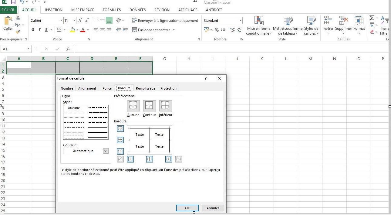 Mise en page dune cellule dans Excel
