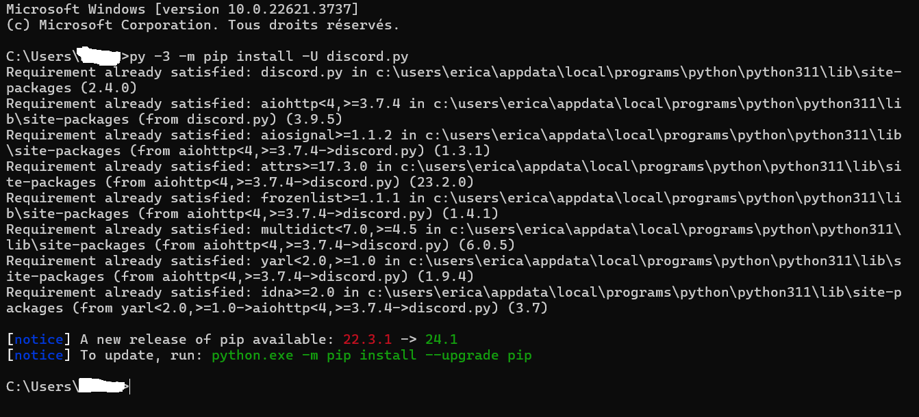 Installation discord py 
