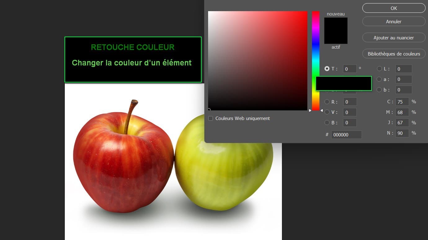 Changer la couleur d’un élément, nouveauté Photoshop