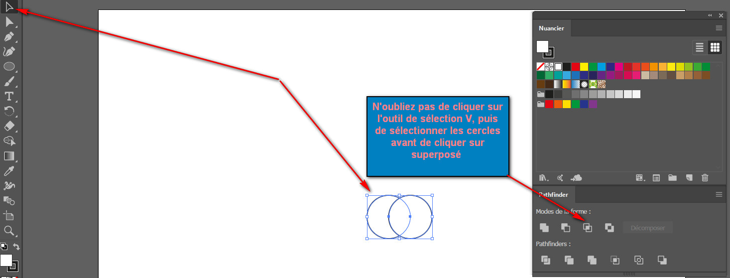 Cliquez sur l'option intersection